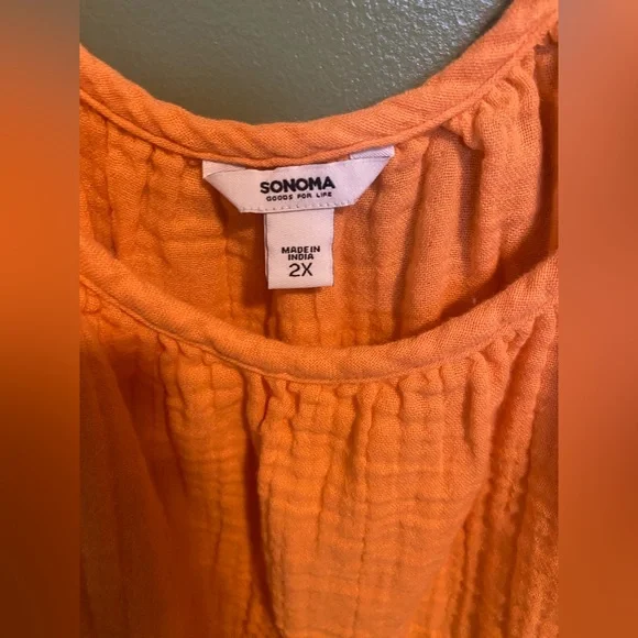 Sonoma Orange Ruffled Tank Top - Picture 2 of 3